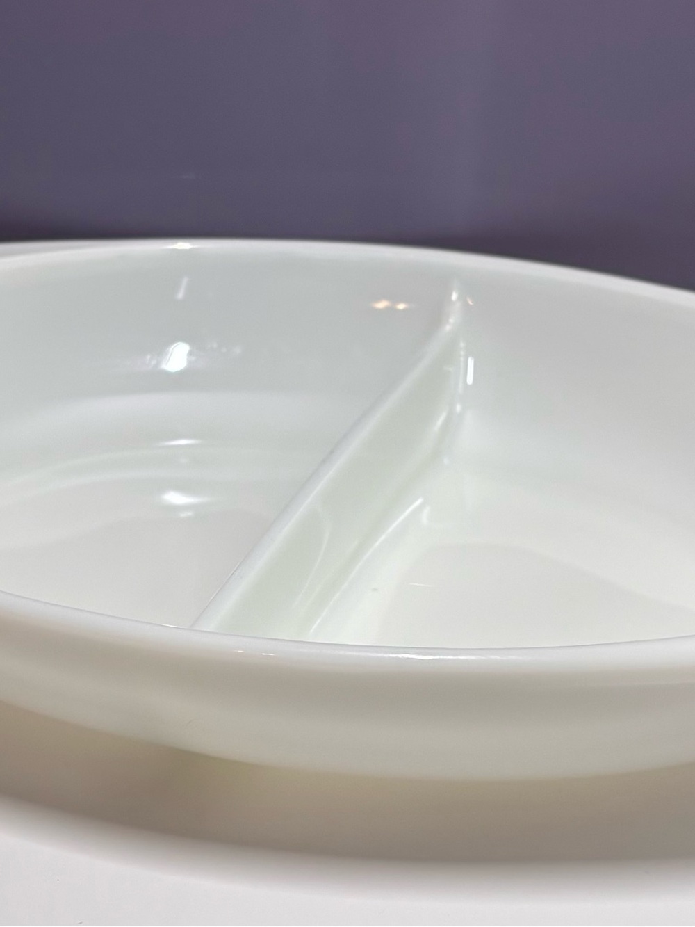 Pyrex 1063 White Divided Serving Dish